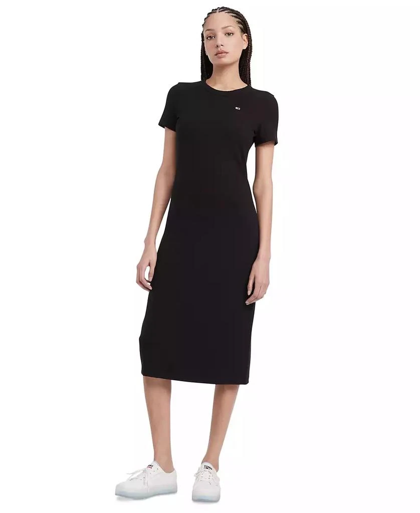 Tommy Jeans Women's Ribbed Bodycon Midi Dress 1