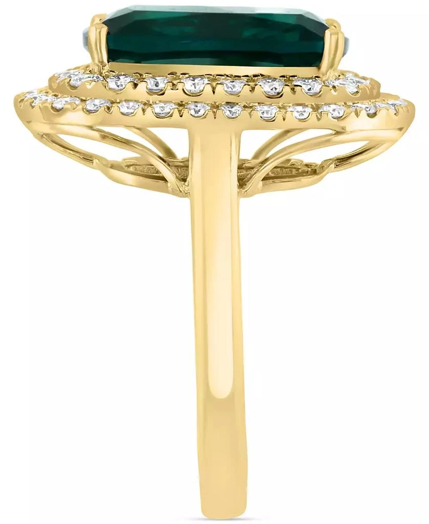 Effy EFFY® Lab Grown Emerald (4-7/8 ct. t.w.) 
Lab Grown Diamond (1-1/10 ct. t.w.) Double Halo Ring in 14k Gold 3