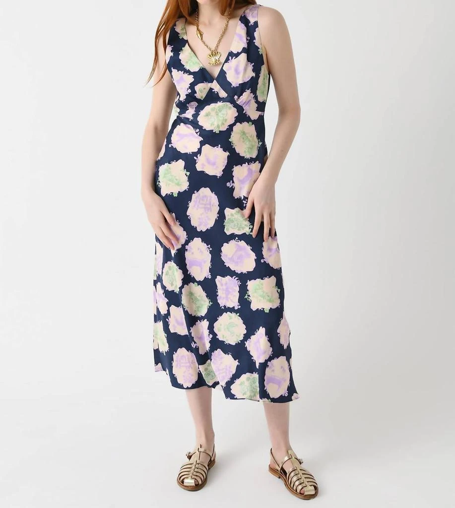 Kitri Claire Slip Dress In Navy Pasture Print 1