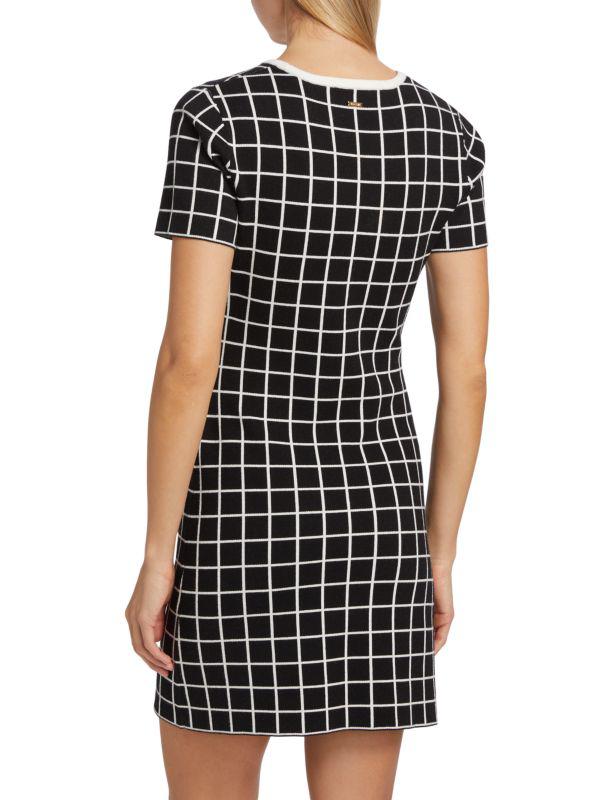 Alice by Temperley Presley Windowpane Tie-Waist Minidress