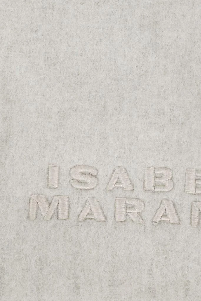 Isabel Marant Ecru Alpaca Blend Scarf With Fringed Ends 2