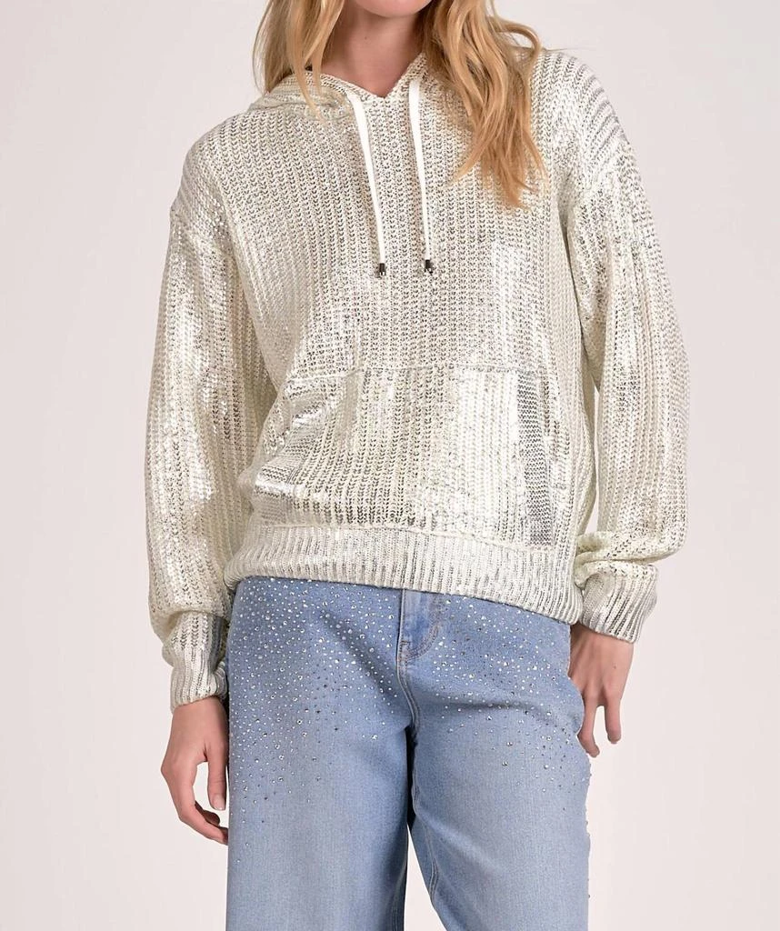 Elan Elan - Farrah Metallic Hoodie Sweater