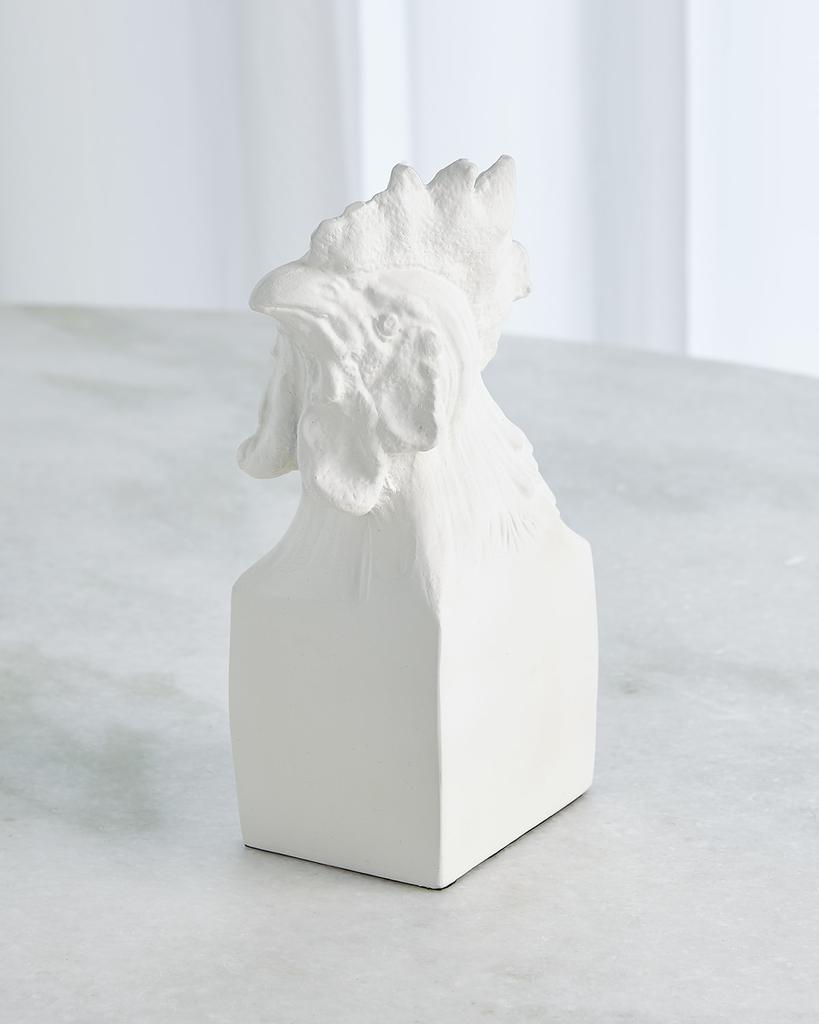 William D Scott Rooster Head Sculpture