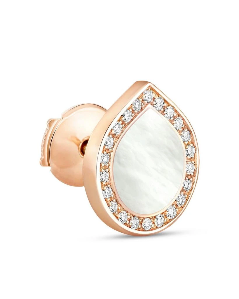 Repossi 18K Rose Gold Antifer Malachite 
Diamond Halo Single Stud Earring 1