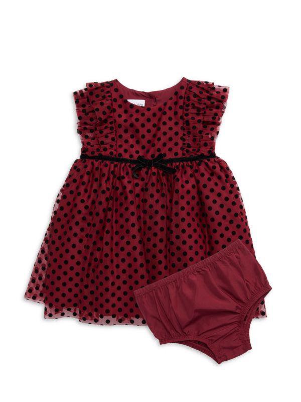 Pippa & Julie ​​Baby Girl's Two-Piece Polka Dot Dress & Bloomers Set