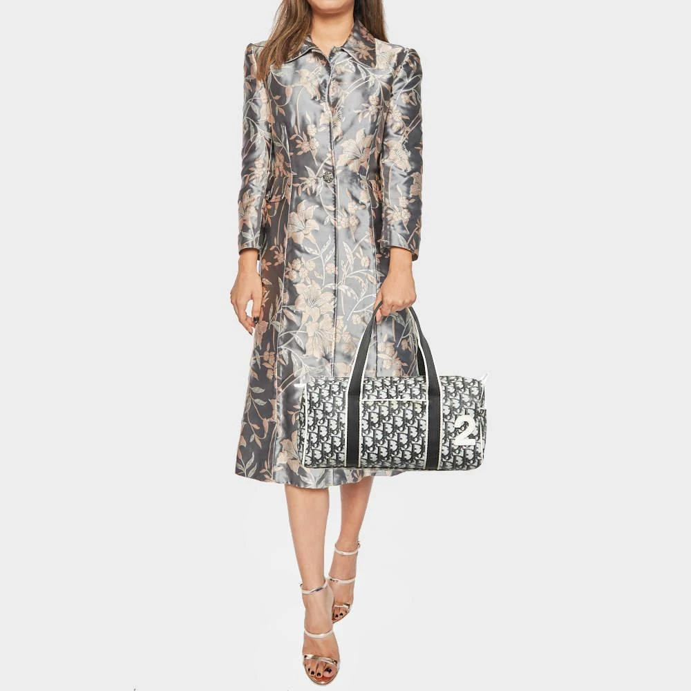 Dior Dior Black Diorissimo Coated Canvas and Patent Leather Girly Boston Bag 3