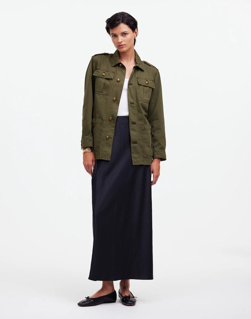 Madewell Chino Safari Jacket in Faded Ivy