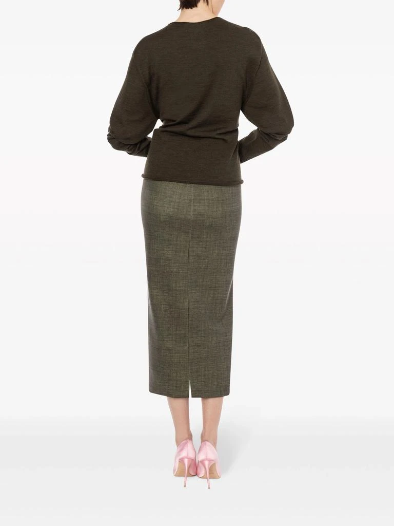 PHILOSOPHY di LORENZO SERAFINI Olive Green Pencil Skirt 2