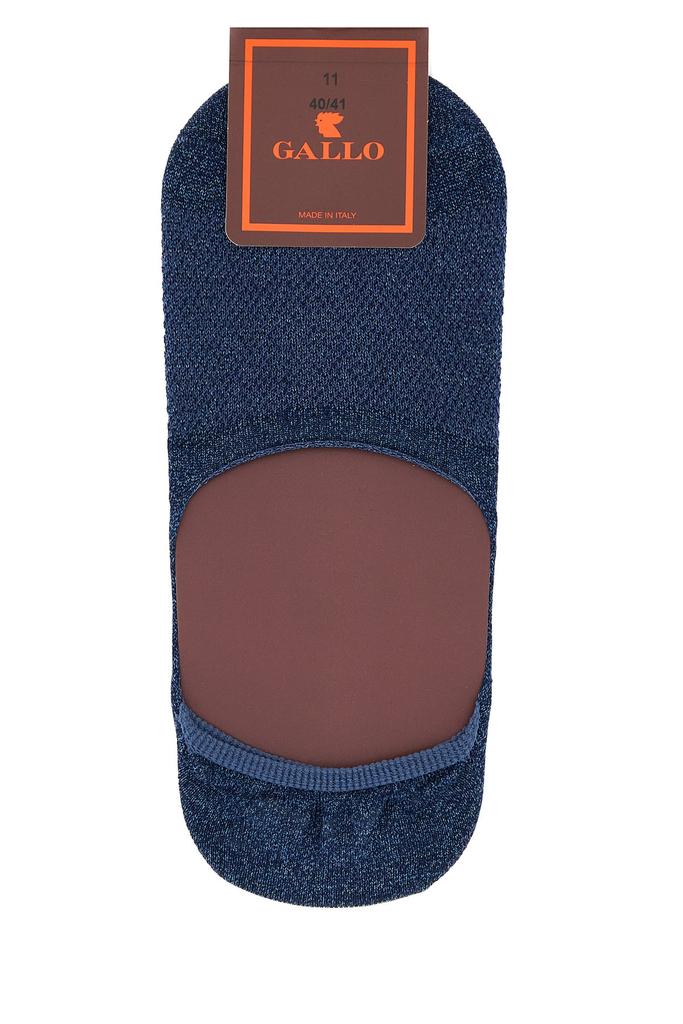 GALLO Melange blue stretch cotton blend invisible socks