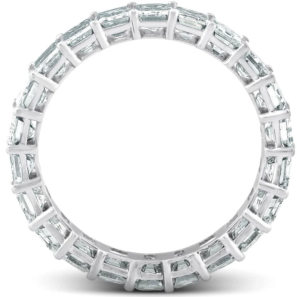 Pompeii3 Platinum 4.60 Ct Emerald Diamond Eternity Ring Womens Anniversary Band Lab Grown 2