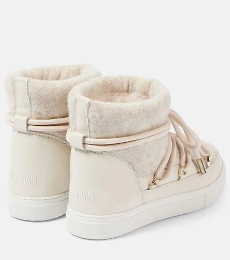 INUIKII Leather-trimmed felt ankle boots 2