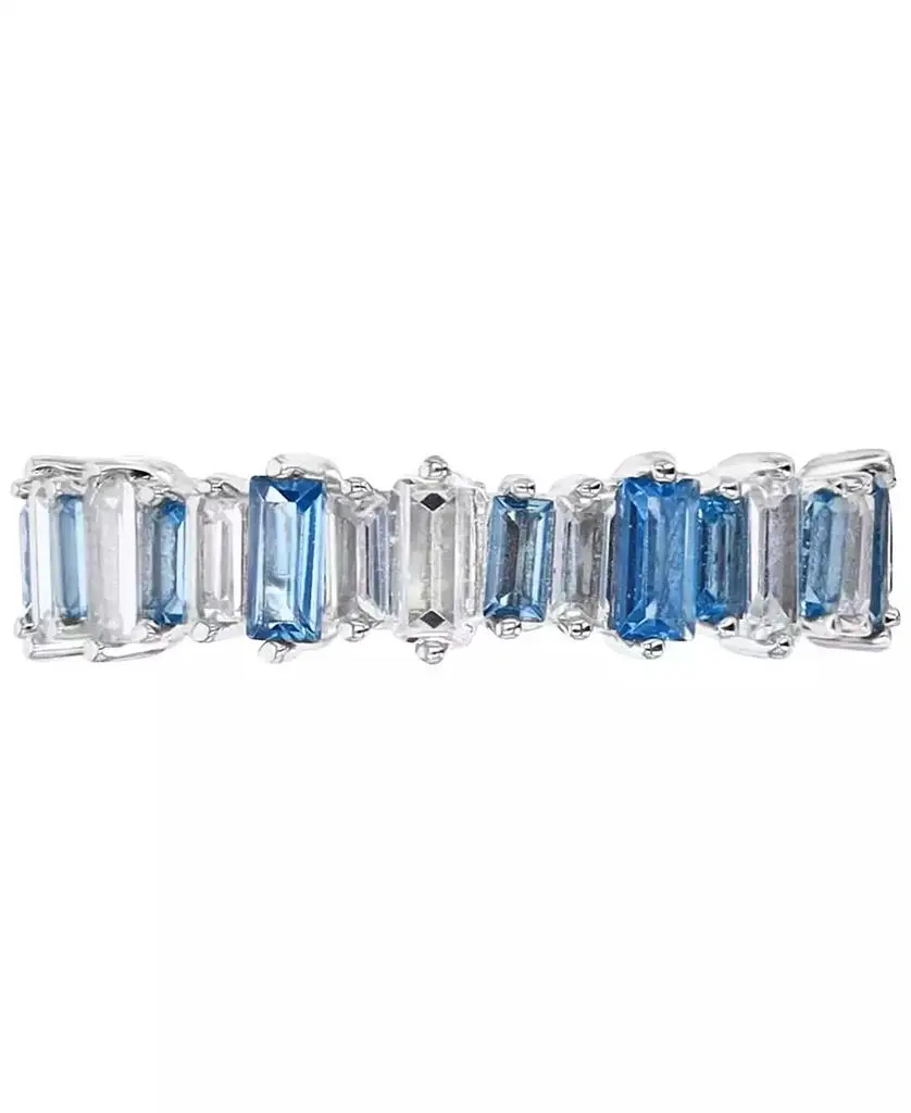Macy's Blue Cubic Zirconia Baguette Eternity Band in Sterling Silver
