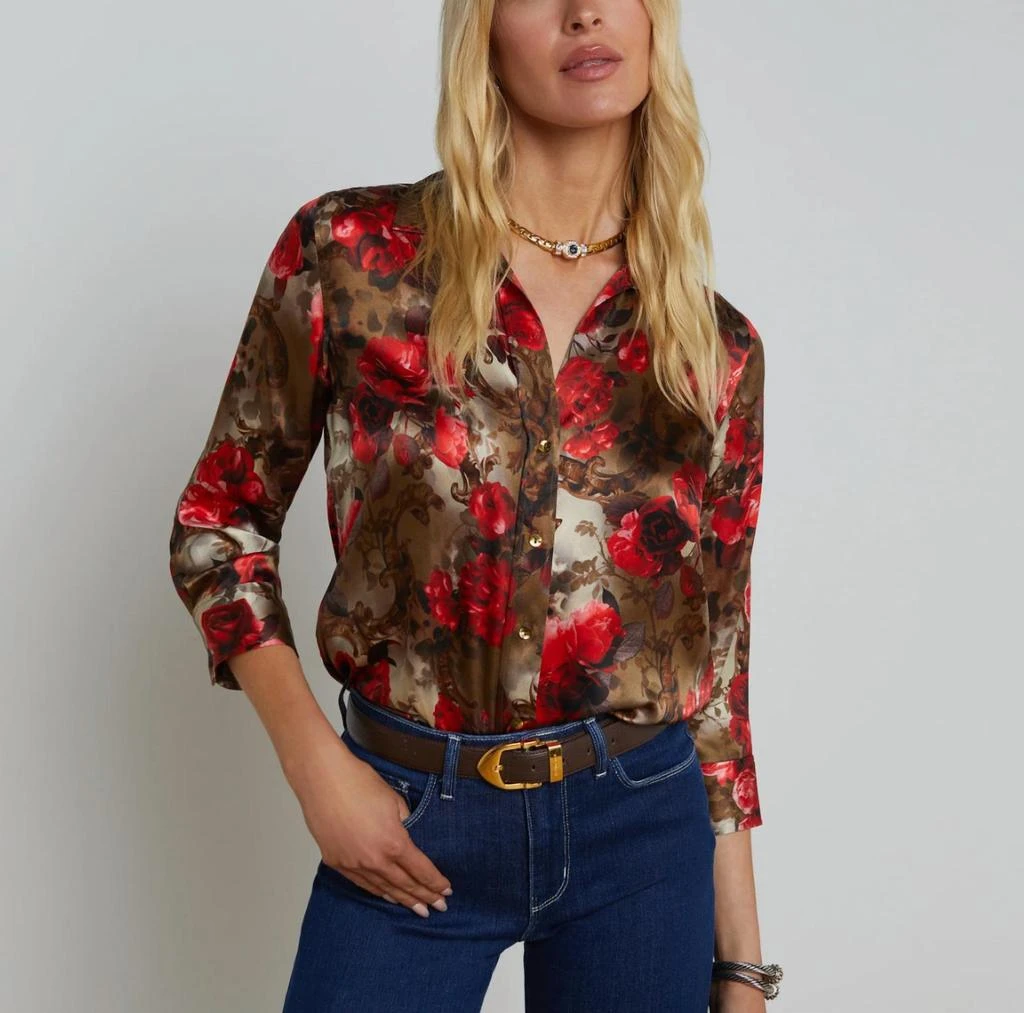L'Agence L'Agence - Dani 3/4 Sleeve Silk Blouse 1