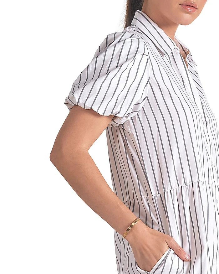 Elan Striped Puff Sleeve Shirt Dress 2