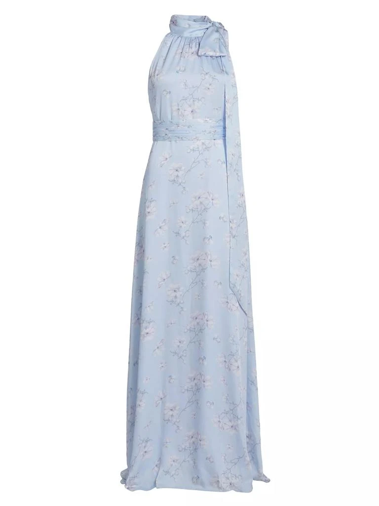 Sachin & Babi Kayla Floral Tie-Neck Gown 1