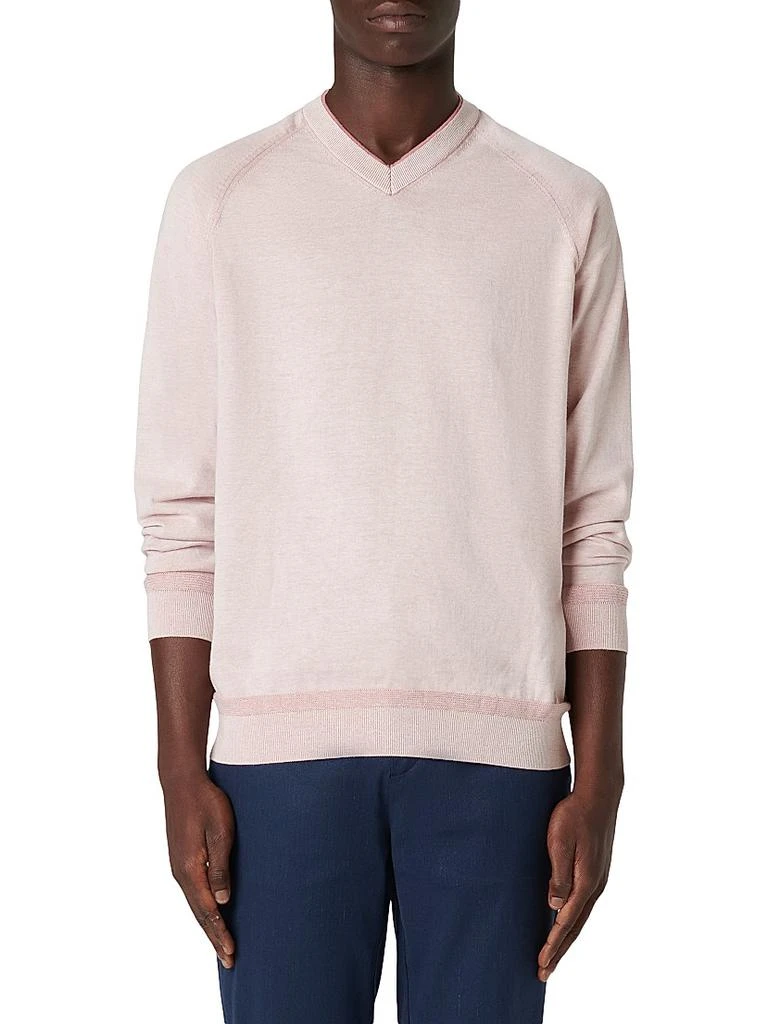 BUGATCHI Cotton-Silk V-Neck Sweater 3
