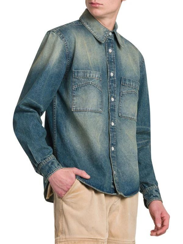 R H U D E Denim Button-Front Shirt 3