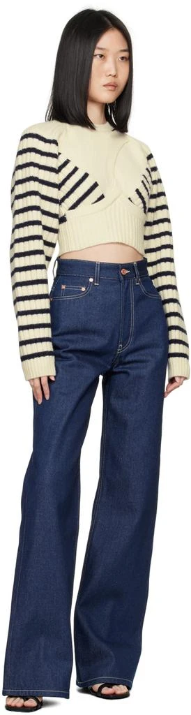 Jean Paul Gaultier White 'The Criss Cross Marinière' Sweater 4