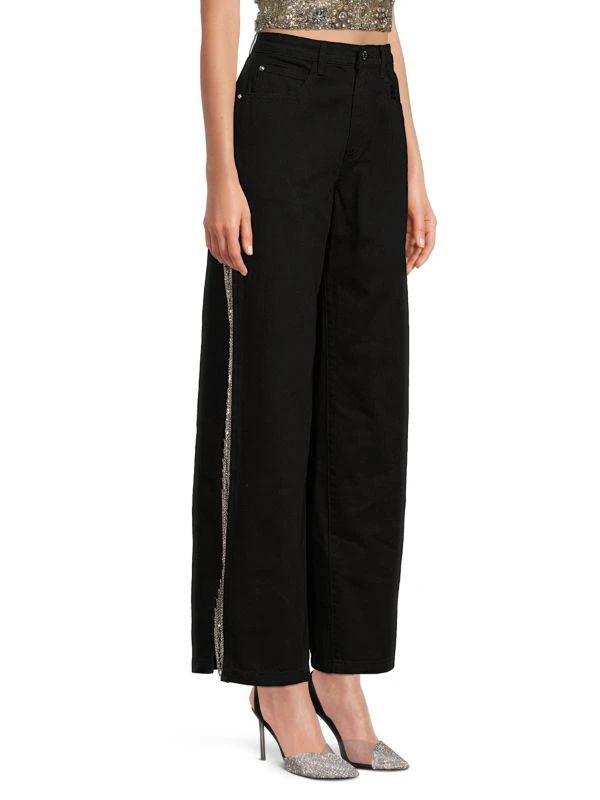 WeWoreWhat Chain Slit Wide Leg Jeans 3