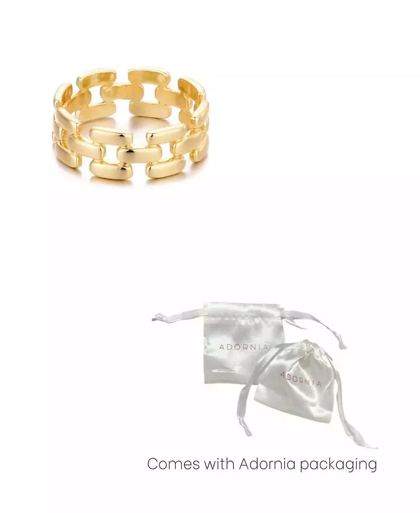 ADORNIA Gold Grid Pattern Band Ring 2