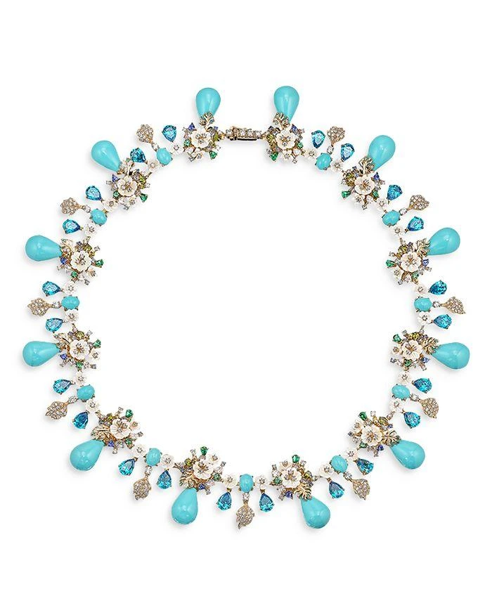 Anabela Chan 18K Yellow Gold Plated Sterling Silver Palms Collection Simulated Diamond 
Gemstone Palm Paradise Necklace, 16.5" 1