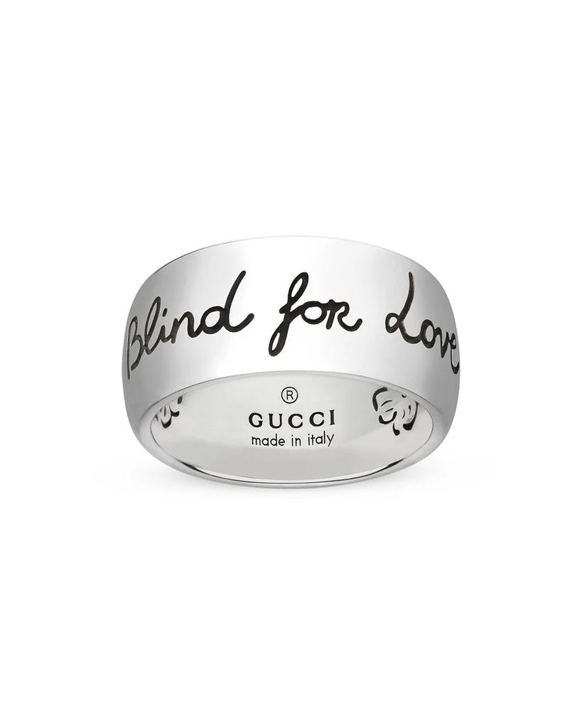 Gucci Sterling Silver Blind for Love Engraved Ring 1