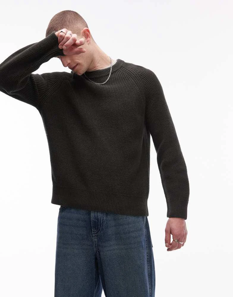 ARKET ARKET linen blend knitted sweater in dark green 1