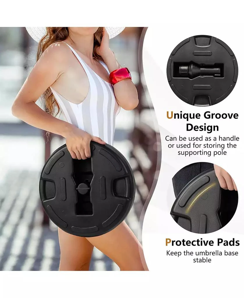 Gymax Patio Fillable Round Umbrella Base Stand Fit Pole 1.5

 Holder 40 lbs Outdoor 6