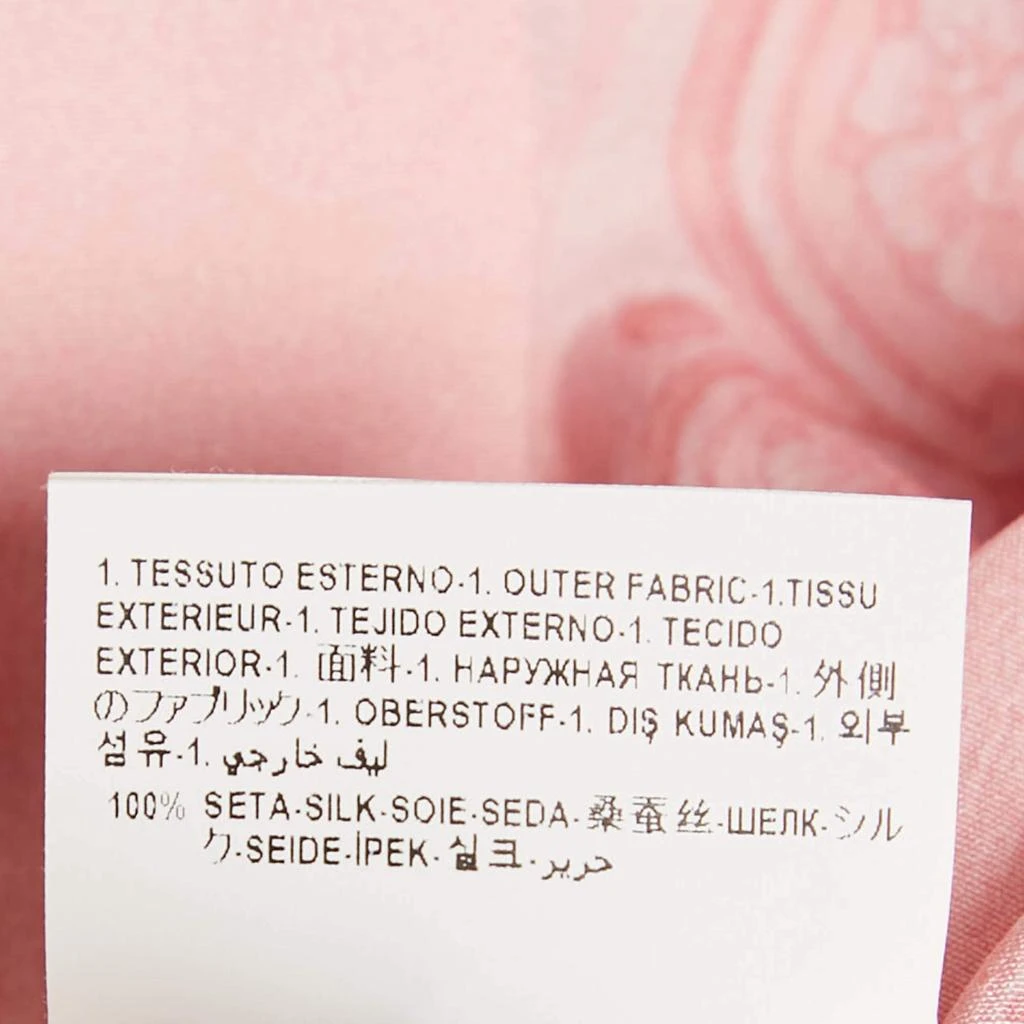 Versace Versace Pink Barocco Print Silk Shirt and Skirt Set S 8