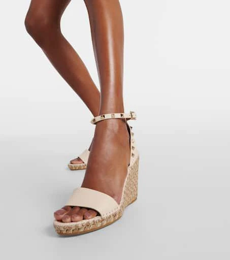 Valentino Rockstud 105 leather espadrille wedges 7