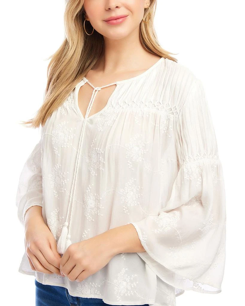 Karen Kane Embroidered Pin Tuck Top 6