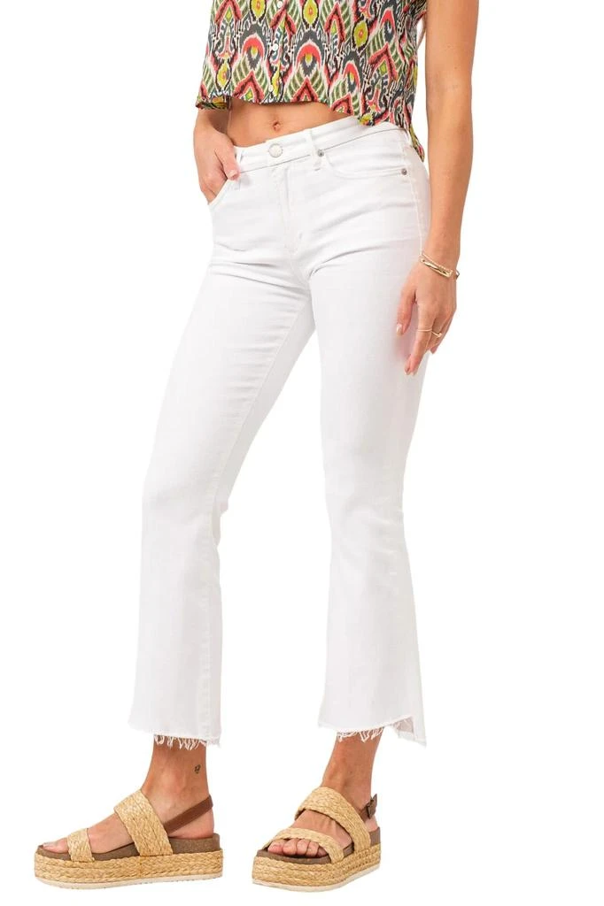 DEAR JOHN DENIM Jeanne High Rise Cropped Flare Jeans In Optic White 2