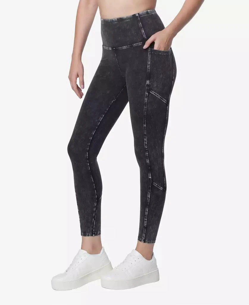 Marc New York by Andrew Marc Women's High Rise Full Length Mineral Washed Leggings Pants 3