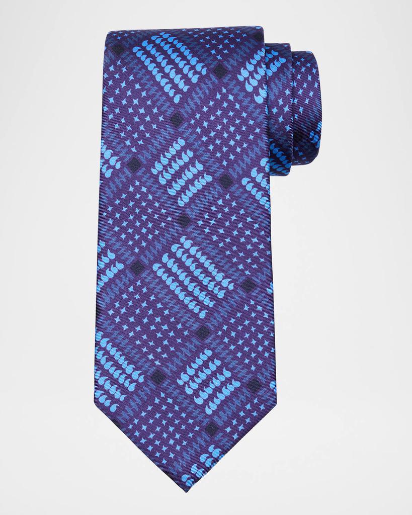 Charvet Men's Grid-Printed Silk Tie