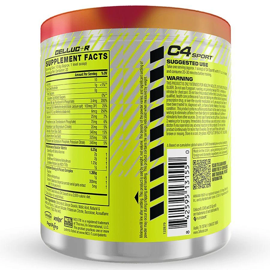 C4 Sport Pre-Workout Hawaiian Punch Fruit Juicy Red 2