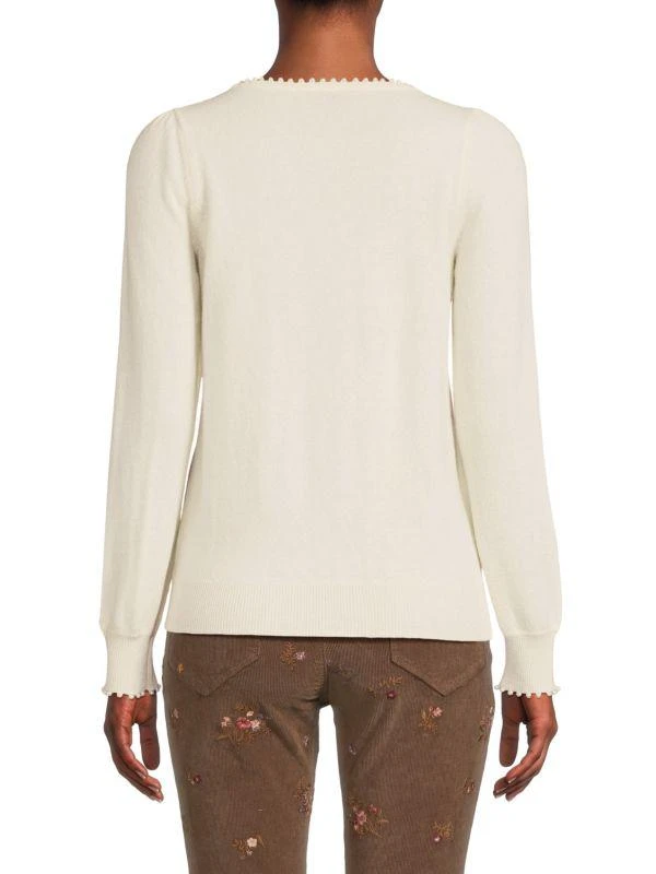 Sofia Cashmere Pearl Studded Cashmere Sweater 2