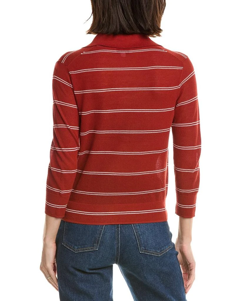 Vince Striped Pique Polo Shirt 2