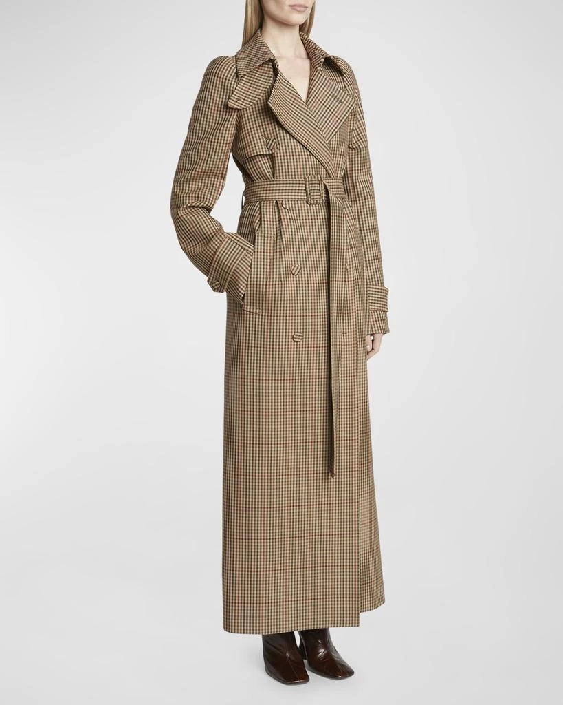 Dries Van Noten Remis Wool Check Belted Trench Coat 3