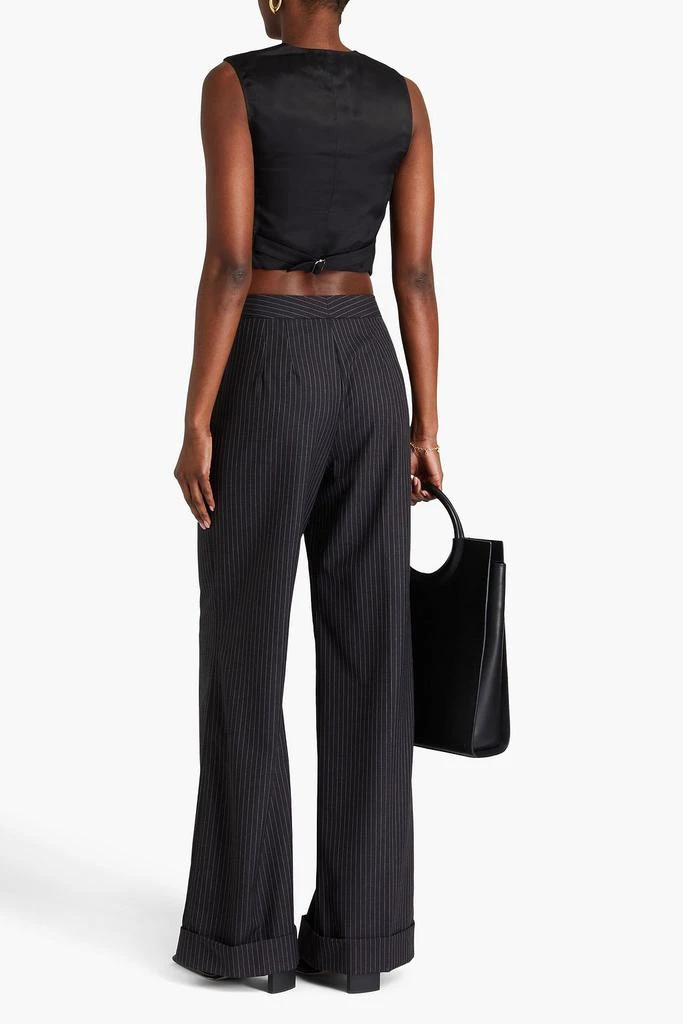 BY MALENE BIRGER Bettas cropped satin-paneled twill vest 3