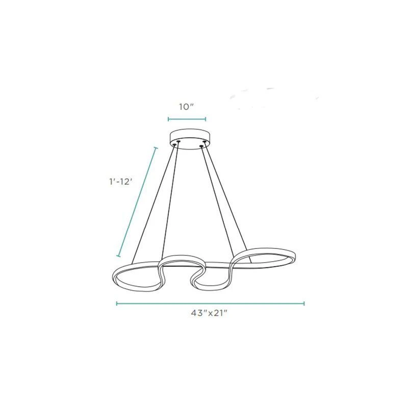 Finesse Decor Shanghai LED Adjustable Chandelier Chrome 2