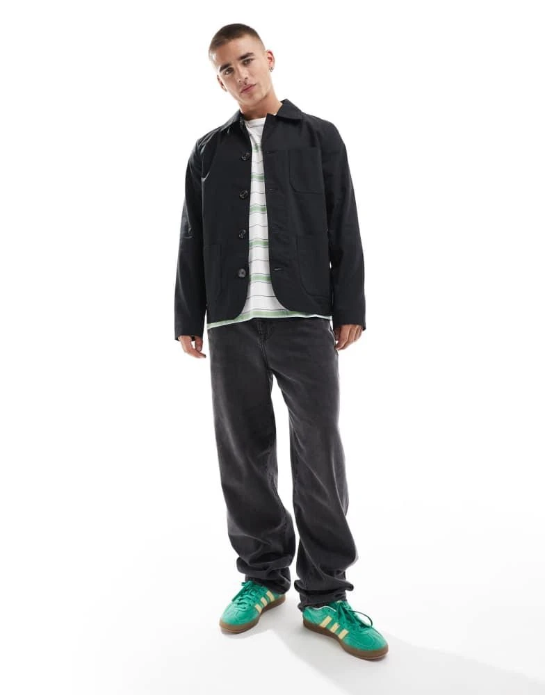Brave Soul Brave Soul button through jacket in black 3
