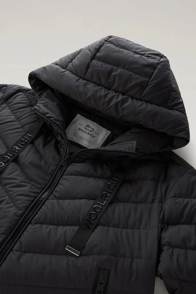 Woolrich Microfibre Jacket with Chevron Quilting and Hood - Women - Black 2