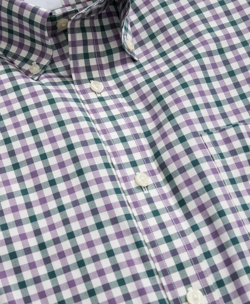 Brooks Brothers Stretch Supima® Cotton Non-Iron Twill Polo Button Down Collar Checked Shirt 2