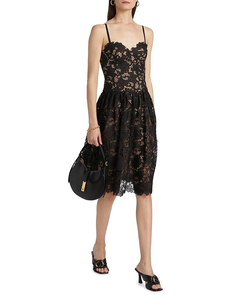 L'AGENCE Flyn Lace Midi Dress In Black