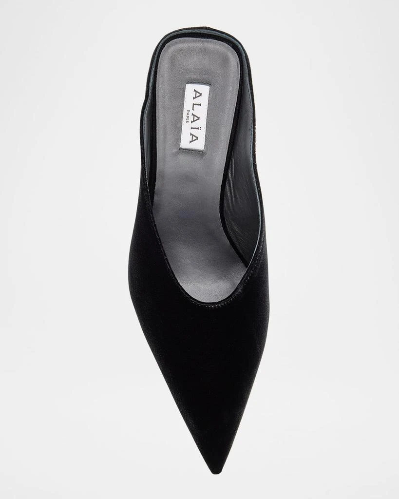 Alaia Cube Velvet Wedge Mules 4