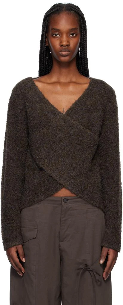 Deiji Studios Brown Crossover Sweater 1