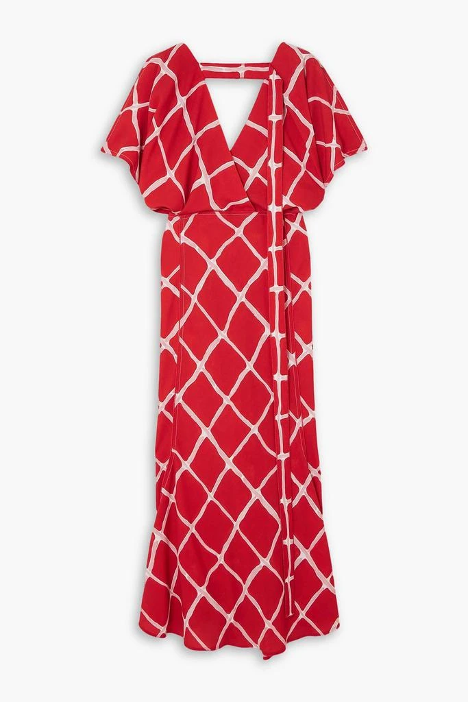 Victoria Beckham Cutout printed crepe de chine maxi dress 1