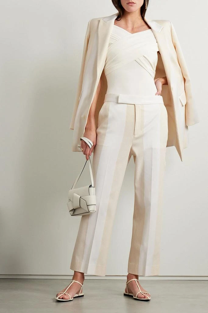 Partow Neva two-tone paneled cotton and linen-blend flared pants 2
