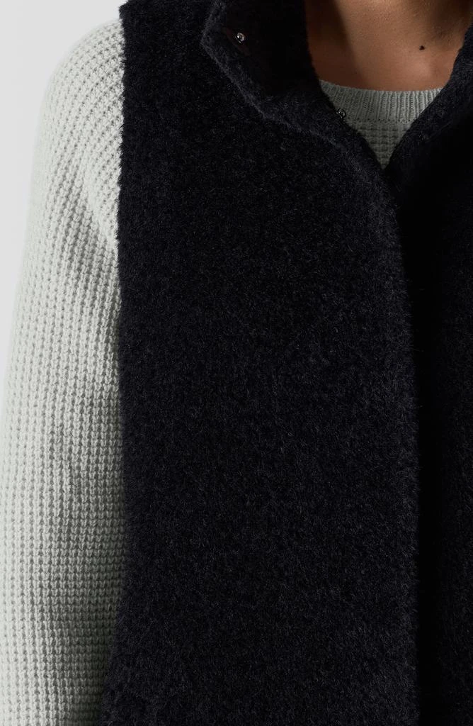 Eileen Fisher High Collar Wool Blend Fleece Vest 4