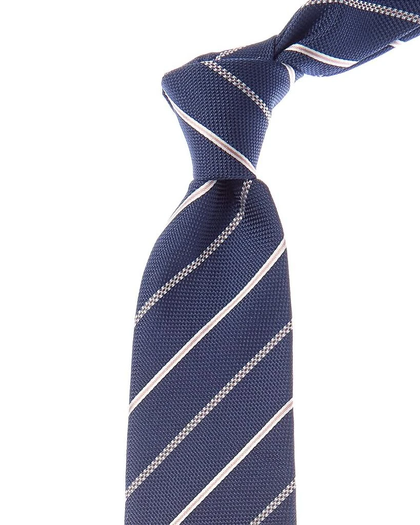 Hugo Boss Navy Stripes Silk-Blend Tie